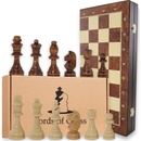 Amazinggirl Šachová hra šachová šachovnica drevo vysokej kvality - šachovnica skladacia so šachovými figúrkami veľká pre deti aj dospelých 47,5 X 47,5 cm