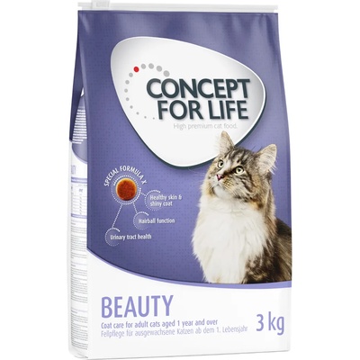 Concept for Life 3x3кг Concept for Life Beauty Adult суха храна за котки