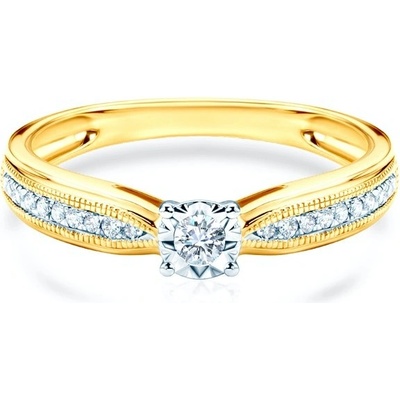 Savicki zásnubní prsten dvoubarevné zlato diamanty SAVR55129 YW2