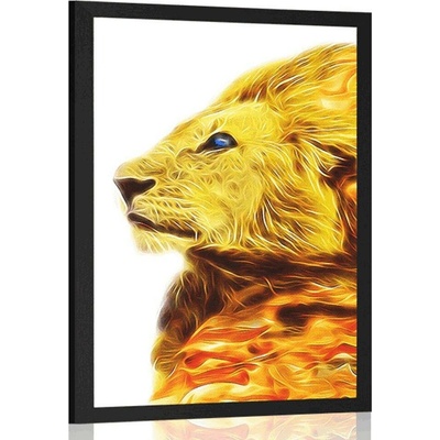 Plakát ohnivý lev - 20x30 silver