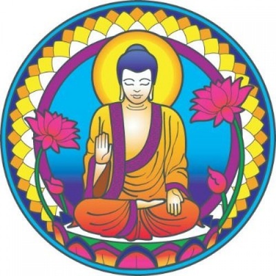 Mandala okenná nalepovacia - Budha nature