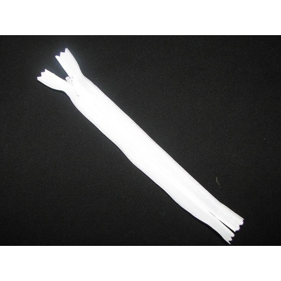 Zips krytý nedeliteľný 20cm biely