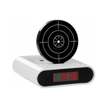 LeanToys Laser gun with target alarm clock white