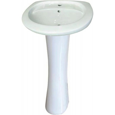 Inter Ceramic Мивка за баня BG 5541 + КОНЗ. 2141с конзола, стенен монтаж, порцелан, бял, 69x51x20см (BG 5541 + КОНЗ. 2141)