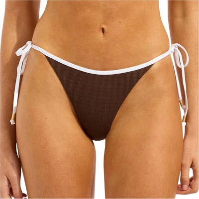 Seafolly Дамско бикини долнище Seafolly Women's Beach Bound Tie Side Rio Pant Bikini bottom - Dark Chocolate - размер 42 (EU) (150-5769-0116)