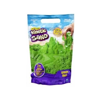 Spin Master Kinetic Sand , The Original Moldable Sensory Play Sand Toys For Kids, Green, 2 lb. Resealable Bag, Ages 3+