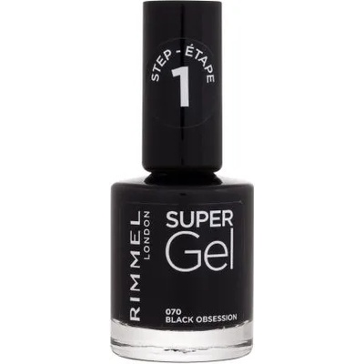 Rimmel Super Gel STEP1 гел лак за нокти 12 ml нюанс 070 Black Obsession