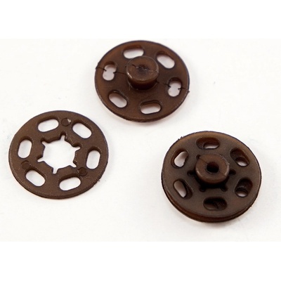 Plastový patentiek - hnedá - priemer 1,8 cm