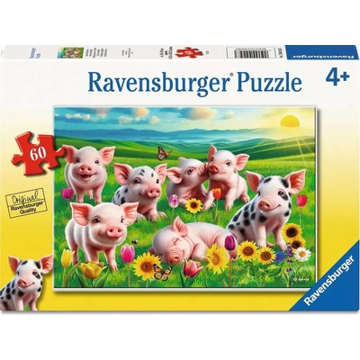 Ravensburger Пъзел Ravensburger от 60 части - Мили прасенца (12004256)