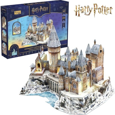 CubicFun 3D puzzle Harry Potter: Zasněžený hrad v Bradavicích LED 202 ks