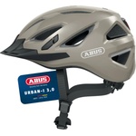 ABUS City Helmet Urban-I 3.0 - Bicycle Helmet with Rear Light, Peak and Magnetic Closure - for Men and Women - Glossy Gray, Size S, S (51-55 cm) - 66720 (66720)
