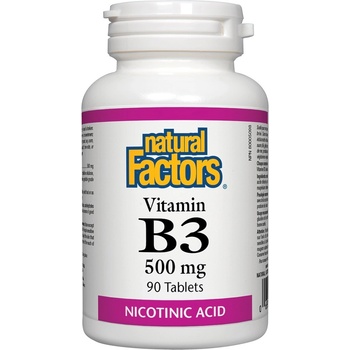 Natural Factors Vitamin B3, 500 mg, 90 таблетки, Natural Factors (1227 NF)