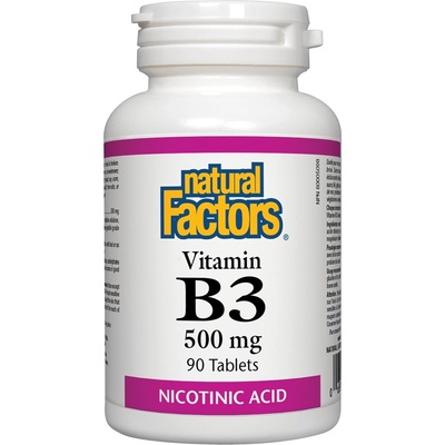 Natural Factors Vitamin B3, 500 mg, 90 таблетки, Natural Factors (1227 NF)