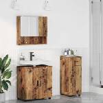 vidaXL Комплект мебели за баня 3 бр. Старо дърво 61 x 35 x 64 см (3392961)