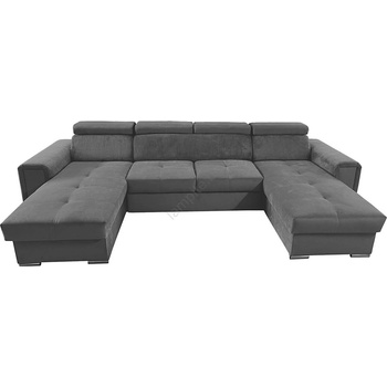 MEBLEDOMI Разтегателен ъглов диван с универсален u-образен ъгъл и място за съхранение salvada тъмносив (me00014)