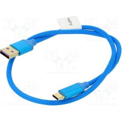 Lanberg CA-USBO-21CU-0005-BL USB 2.0, USB A vidlice, USB C vidlice, zlacený, 0,5m, modrý