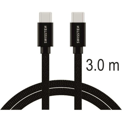 Swissten 71527210 Datový Textile USB-C, USB-C 3m černý