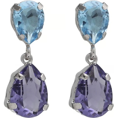 Victoria Cruz visací náušnice s modrými krystaly Glory A4905-12HT