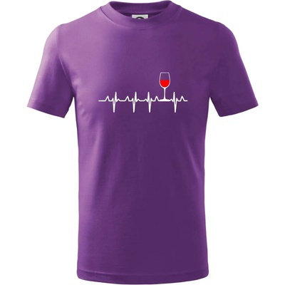 Víno ekg tričko dětské bavlněné fialová