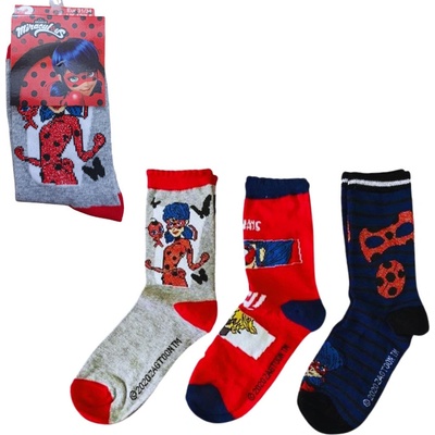 Sun City dívčí ponožky Kouzelná Beruška 3 pack s šedou vícebarevné