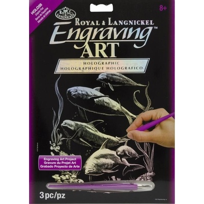 Royal & Langnickel Holografický škrabací obrázek Skupina delfínů