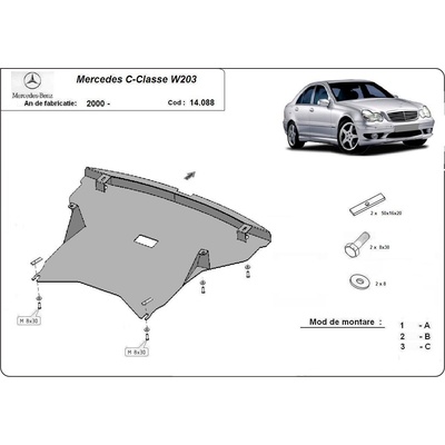 Scut Motor - Румъния Метална кора под двигател mercedes c (w203) от 2000 до 2003 (73875)