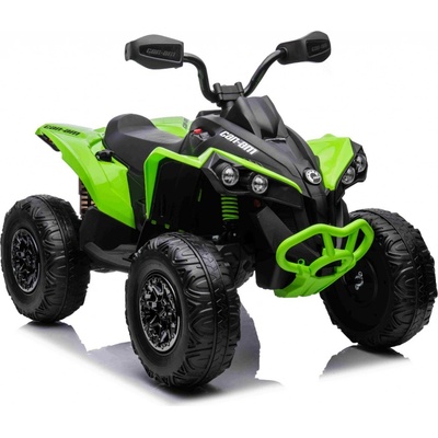 Beneo Elektrická štvorkolka Can-am Renegade zelená jednomiestna odpružená predná a zadná náprava LED Svetlá 12V batéria 2 x 35W Motory mäkké EVA kolesá MP3 prehrávač so vstupom USB/AUX Licenc