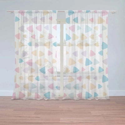 Sablio Záclony Farebné trojuholníčky: 2ks 150x250cm