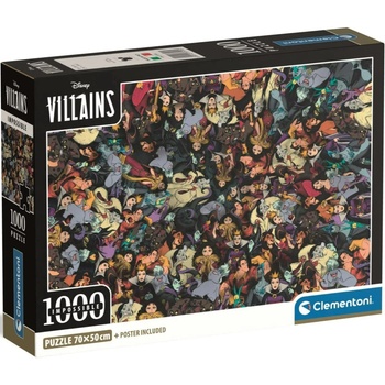 Clementoni Пъзел Clementoni от 1000 части - Злодеите на Дисни (37518)