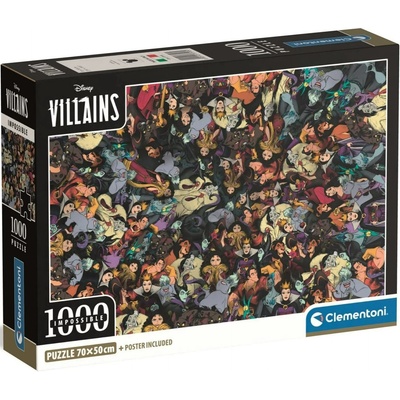 Clementoni Пъзел Clementoni от 1000 части - Злодеите на Дисни (37518)