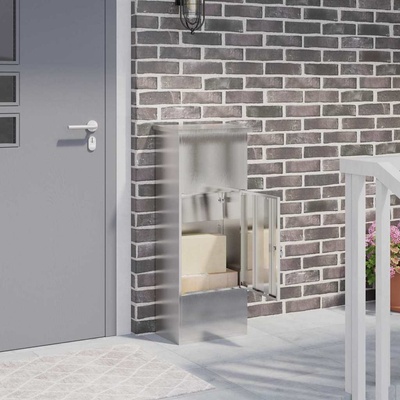 vidaXL Пощенска кутия за пратки с врата Сребрист 44, 5 x 29 x 110, 5 см (874930)