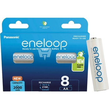 Panasonic Акумулаторна батерия Panasonic Eneloop, AA, HR6, 2000mAh, NiMH, 8 бр (BK-3MCDE/8BE)