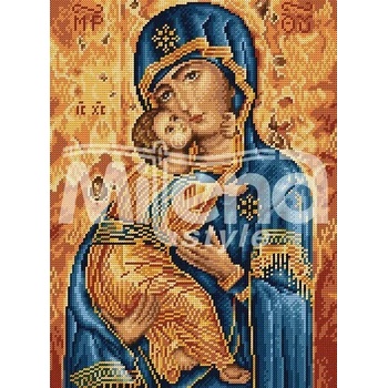 Image 1 of Milena Style Владимирска икона - гоблен с щампа без конци