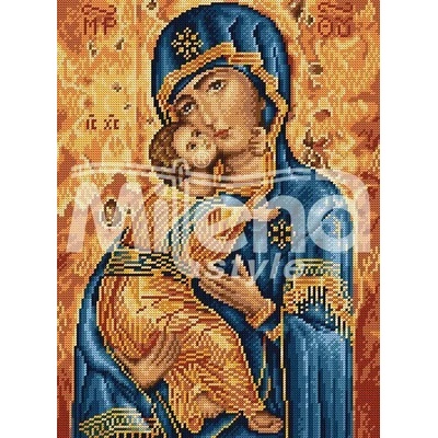 Milena Style Владимирска икона - гоблен с щампа без конци