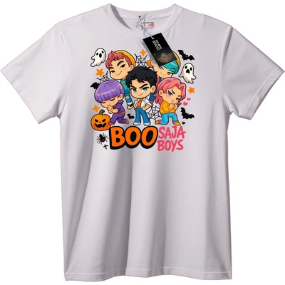 NOONEBRAND Тениска Хелоуин BOO SAJA BOYS - 2XL, White