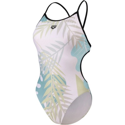 Arena Light Floral Swimsuit Lace Back black/white multi