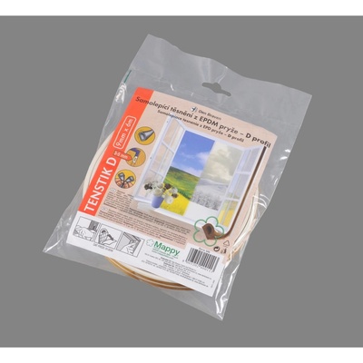 Den Braven - Těsnicí profil z EPDM pryže, D profil, 9 mm x 6 mm x 6 m, bílý