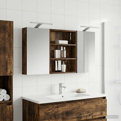 vidaXL Комплект шкафове за баня с рафт 3 pcs 100 x 10, 5 x 50 см (3403692)