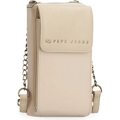 Morgan Crossbody peňaženka s vreckom na mobil Pepe Jeans béžová