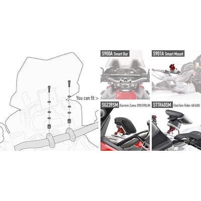 Yamaha MT-07 Tracer (16-) - Specifická montážní sada 06SKIT pro držák GPS S900A