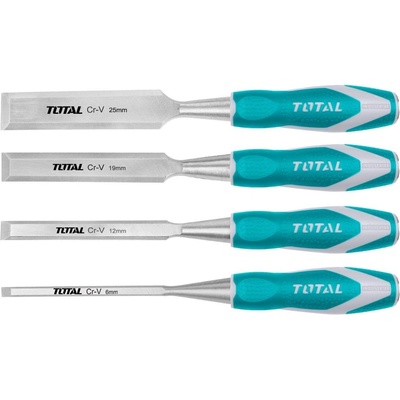 TOTAL Dláta na dřevo, sada 4ks, industrial, CrV THT41K0401