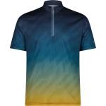 CMP Мъжка фланелка с къс ръкав за колоездене CMP 1/4-Zip T-Shirt Freebike Cycling jersey - B. Blue / Petroleum / Curcuma - размер 46 (EU) (056-3986-0211)