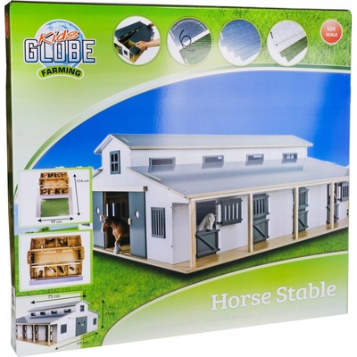 Kids Globe Dřevěná stáj s 7 boxy měřítko 1:24