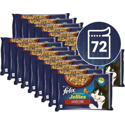 Felix Sensations Jellies hovězí kuře v želé 72 x 85 g