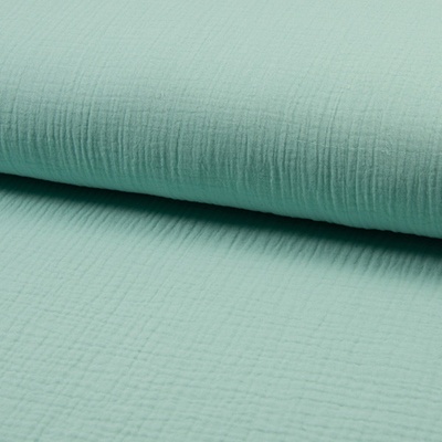 Mušelín/dvojitá gázovina mint, š.140