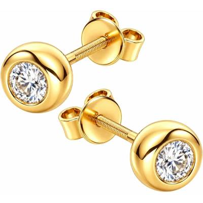 Zlaton Náušnice žluté zlato se zirkony pecky 0.6cm 1.75g O27072615360