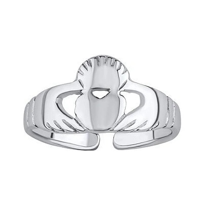 SILVEGO Otvorený strieborný prsteň na nohu Claddagh PRM12193R