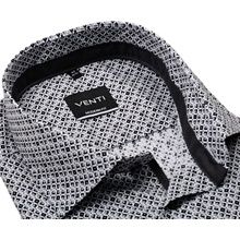 Venti Modern Fit košile s černo-šedými čtverečky vnitřním límcem manžetou a légou
