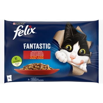 Felix Fantastic Adult мултипак пауч с говеждо и пиле в желе - 0.34кг
