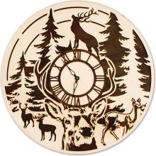 Dekor z Lesa Drevené hodiny Lesná Idylka Prírodné drevo 48 x 48 cm